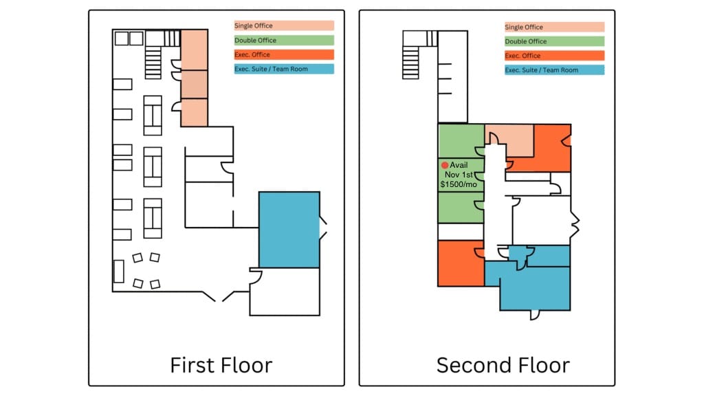 Map of available office space.